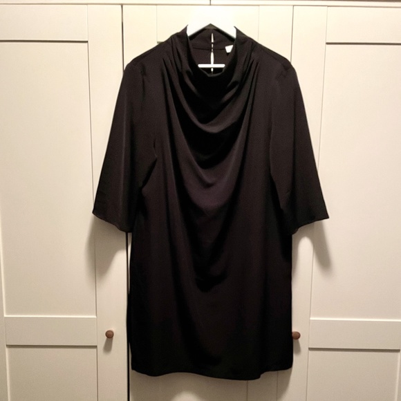 Black Halston Cowl Neck Evening Dress Size XL - Picture 1 of 5